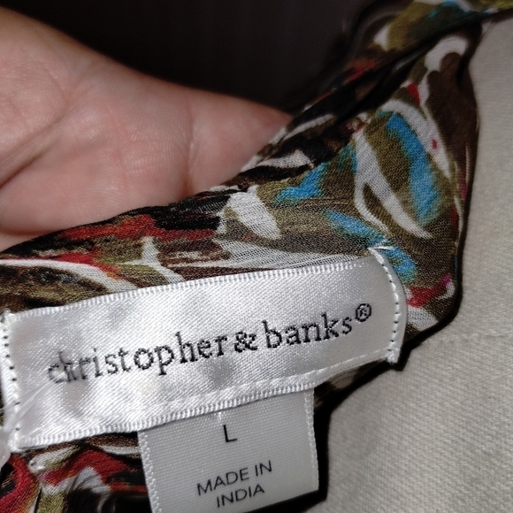 Christopher and Banks sheer v-neck blouse - Picture 5 of 5